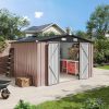 Aoxun 6.2x4 FT Shed Outdoor Storage Shed Metal Garden Shed Slooping Roof Tool Shed Bike Shed