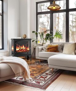 Alternative view of Silonn 50″Smart Electric Fireplace Heater with App & Remote Control, 5300 BTU Heat Output, Ultra-Slim Wall-Mounted or Recessed Electric Fireplace Inserts with Timer, 20 Flame Colors,WiFi Enabled