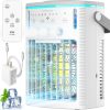 Portable Air Conditioners Fan,Small Cooler Evaporative Air Conditioner with Remoter,Mini Portable AC for Room Camping Car Office,3-in-1 Desktop Personal Mini Cooler with Colorful Night Light - Gray