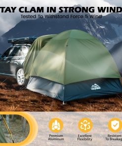 Alternative view of SUV Tent for Camping with Rainfly, Waterproof PU3000mm Double Layer Design, Car Tents for Camping SUV, SUV Tailgate Tent for Outdoor with Storage Bag, for SUV Van, Jeep, Pickup 8'W x 8'L x 7.2'H