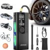 Airmoto Tire Inflator Portable Air Compressor Car Tire Air Pump with Digital Pressure Gauge, LED Light and Auto Shutoff