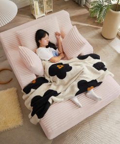 50 Inch Chaise Lounge Chair Indoor, Oversized Corduroy Upholstered Boneless Sofa Bed, Deep Seat Sleeper Couch Reading Chairs, Cloud Sofas Couches for Living Room, No Assembly Required (Dark Grey)