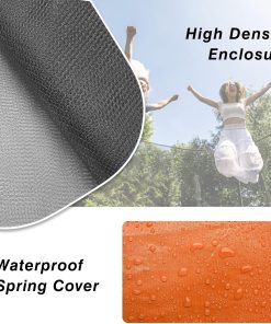 Alternative view of AOTOB 8FT 10FT 12FT 14 FT 15FT Trampoline with Safety Enclosure Net，Outdoor Trampoline with Basketball Hoop, Heavy Duty Jumping Mat and Spring Cover Padding for Kids and Adults, Storage Bag and Ladder
