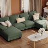 Furmax Sectional Couches for Living Room U-Shaped Sofa Couch Linen Fabric 4 Seat Sofa Set