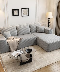 107.5" Cloud Modular Sectional Sofa Couch with L-Shape Chaise,Modern Minimalist Upholstered Couches
