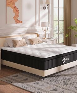 Queen Mattress, 12 Inch Queen Hybrid Mattress in a Box, Upgrade Individually Pocket Springs, Medium Firm, Pressure Relief, Breathable Comfort and Durable, CertiPUR-US Certified