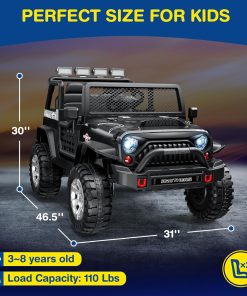 Alternative view of L8 Ride On Car, 2 Seater, 12V Kids Electric Car w/Remote Control, 4-Wheel Suspension, Bluetooth Speaker, Multi Music Modes, 3 Speeds, LED Lights, Xmas & Birthday Gift Ideas for Kids Ages 3+