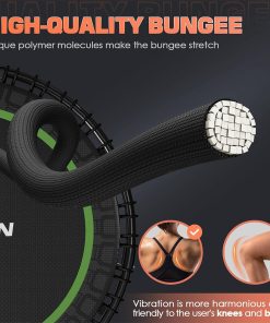 Alternative view of BCAN 450/550 LBS Foldable Mini Trampoline, 40"/48" Fitness Trampoline with Bungees, U Shape Adjustable Foam Handle, Stable & Quiet Exercise Rebounder for Adults Indoor/Outdoor Workout