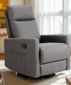 Sweetcrispy Massage Recliner Chair for Adults, Adjustable Home Theater Seating with Lumbar Support for Living Room, Modern Fabric Reclining, Pure Black