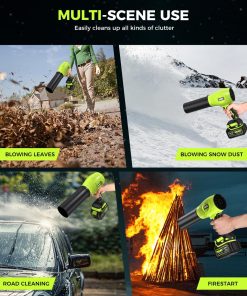 Alternative view of Leaf Blower Cordless with Battery and Charger, 500,000 RPM, Extended Nozzle, Lightweight Handheld Design, Turbo Jet Blower for Patio Cleaning