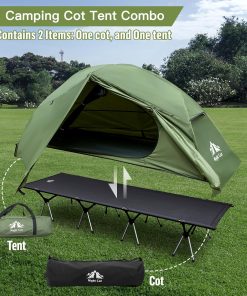 Alternative view of Night Cat Camping Cot Tent - Waterproof 1-Person Off-Ground Combo Cot Bed for Adults Portable Easy Set-up Tent