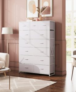 Alternative view of WLIVE Storage Organizer Unit with 13 Fabric Bins, Storage Drawers Organizer with Steel Frame, Tall Storage Tower Organizaton for Living Room, Hallway, Office, Charcoal Black