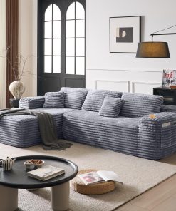 Alternative view of Cloud Sectional Couch with L-Shape Chaise, Modern Modular Sofa with Deep Seat, Built-in Cup Holder & Storage Pocket for Living Room Bedroom, No Assembly Required (Dark Gray, Left Sitting Chaise)