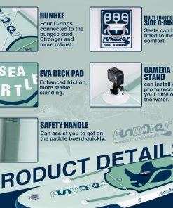 Alternative view of FunWater Inflatable Stand Up Paddle Board with Premium SUP Paddle Accessories, Non-Slip EVA Deck, 11'/10'6' Paddle