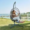 Hanging Egg Chair Stand Leg Rest Rattan Wicker Swing Hammock Chair UV-Resistant Cushion