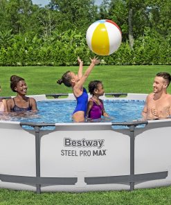 Alternative view of Steel Pro MAX 10 Foot x 30 Inch Round Metal Frame Above Ground Outdoor Backyard Swimming Pool Set with 330 GPH Filter Pump