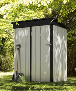 Alternative view of Devoko Outdoor Storage Shed 5 x 3 FT Lockable Metal Garden Shed Steel Anti-Corrosion Storage House with Single Lockable Door for Backyard Outdoor Patio