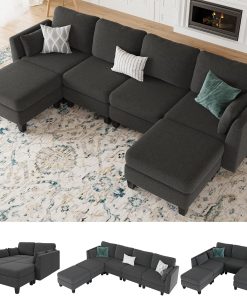 Modular Sectional Sof Convertible U Shaped Sofa Couch with High Density Memory Foam