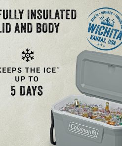 Alternative view of Coleman Classic Series Insulated Portable Wheeled Cooler, Leak-Resistant Outdoor Hard Cooler Keeps Ice up to 5 Days, 100-Quart