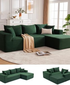 110 Cloud Sectional Couch, Boneless Sofa for Living Room Modular Sectional Sofa with Deep Seat