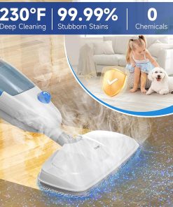 Alternative view of Steam Mop for Hardwood Floor Cleaning, Floor Steamer Cleaner Lightweight for Vinyl, Laminate, Carpet, Tile Hard Floors w/Adjustable Steam Modes & Height, 23ft Cord, 2 Washable Pad
