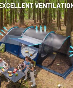 Alternative view of TIMBER RIDGE 8 Person Family Camping Tent with Screen Room, Double Layer Waterproof Weather Resistant Big Tunnel Tent with Rainfly Carry Bag, Large Family Tent for Outdoor Party 20ft x 8ft x 76in