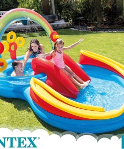 Alternative view of Intex 96" x 78" x 28" Inflatable Jungle Adventure Play Center Spray Kiddie Pool - Backyard Kids Water Slide, Outdoor Blow-Up Splash Pad for Toddlers