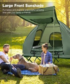 Alternative view of 5-in-1 Tent Cot 2-Person Portable Outdoor Camping Tent Combo with Air Mattress Sleeping Bag & Sunshade