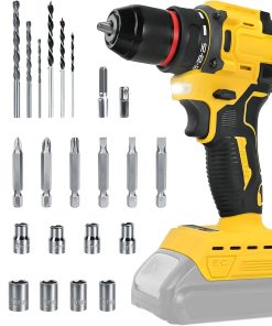Cordless Drill Driver Compatible with Dewalt 20V Battery Brushless Two Speed