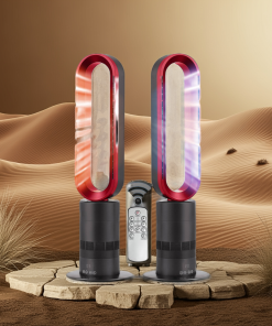 Heater and Fan Combo, Space Heater, Tower Bladeless Fan High Power With Thermostat, IPX4 Class Bathroom Waterproof/9H Timing/120 Degree Wide Angle Shaking Head, 360 Degree Convection Circulation